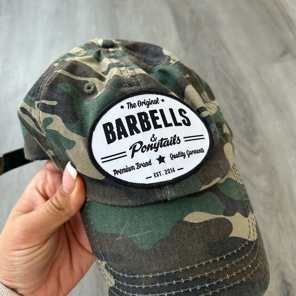 Barbells & Ponytails Camouflage Women's Hat